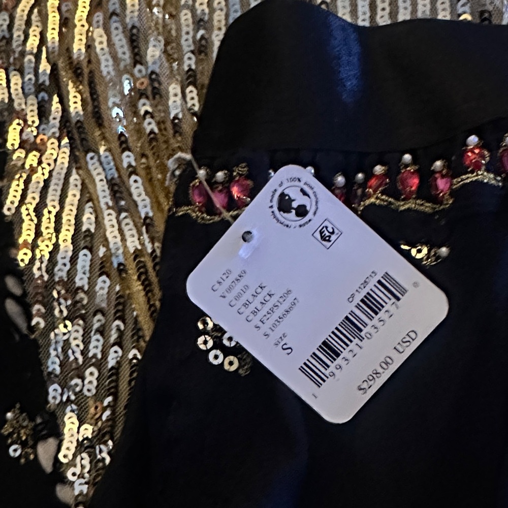 Audrina Embellished Maxi Skirt with Gold Accents - Picture 2 of 4